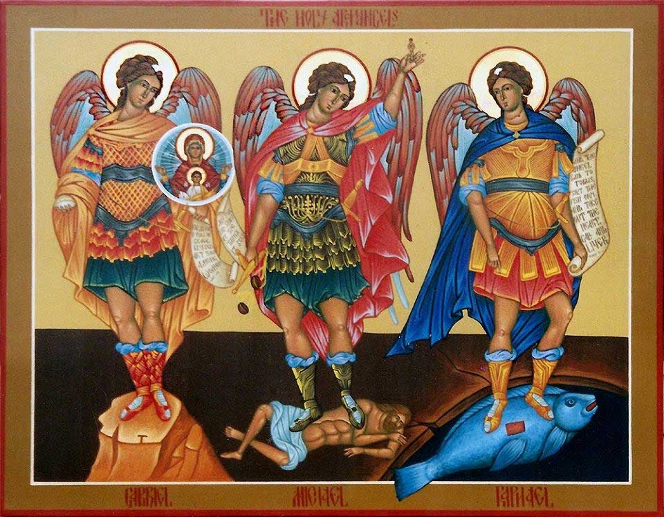 “Santos Miguel, Gabriel y Rafael, protejan el reino de Dios en la tierra…”